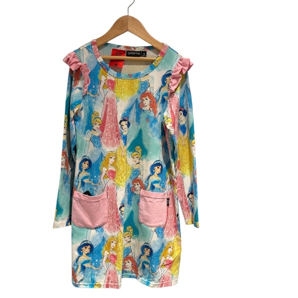 Rock Your Baby x Disney - Princess Print Long Sleeve Multi Nightgown - size 8 - Picture 1 of 3